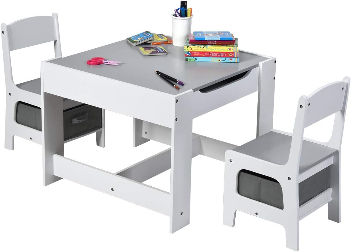 Juego de mesa y silla para niños 3 en 1 con cajón Costzon