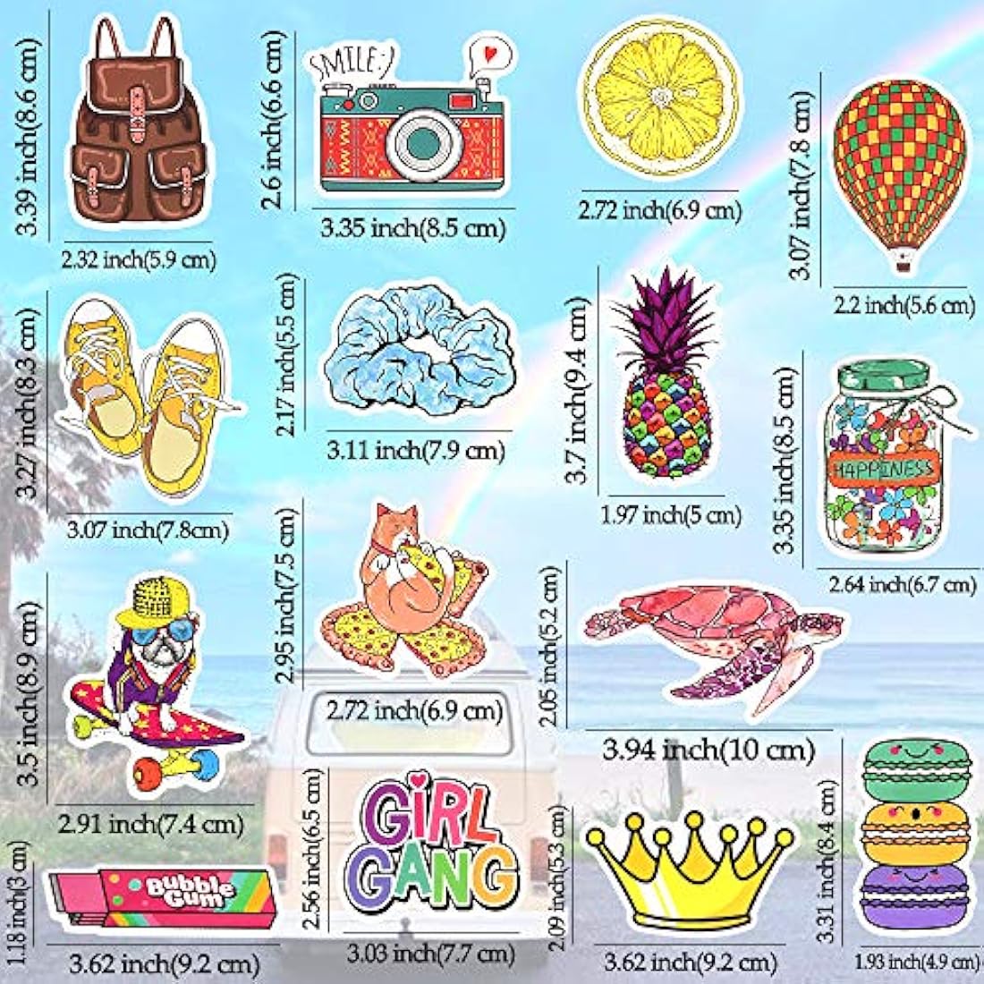 Pegatinas de vinilo impermeables para coche 50 piezas