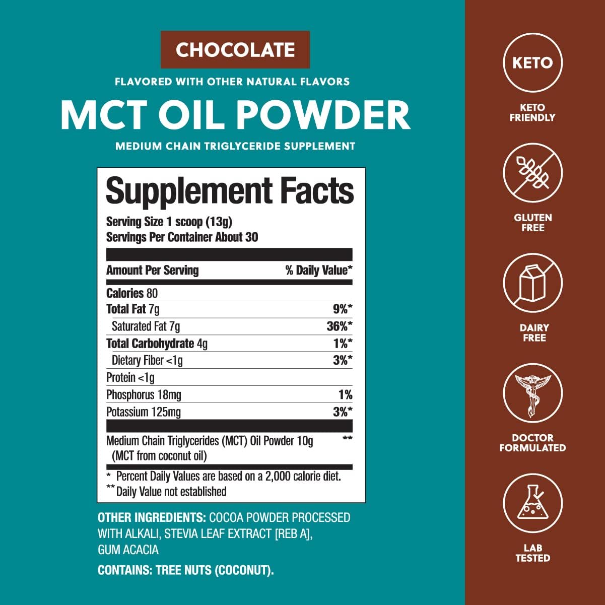 Suplemento Keto polvo de aceite de MCT& Triglicéridos