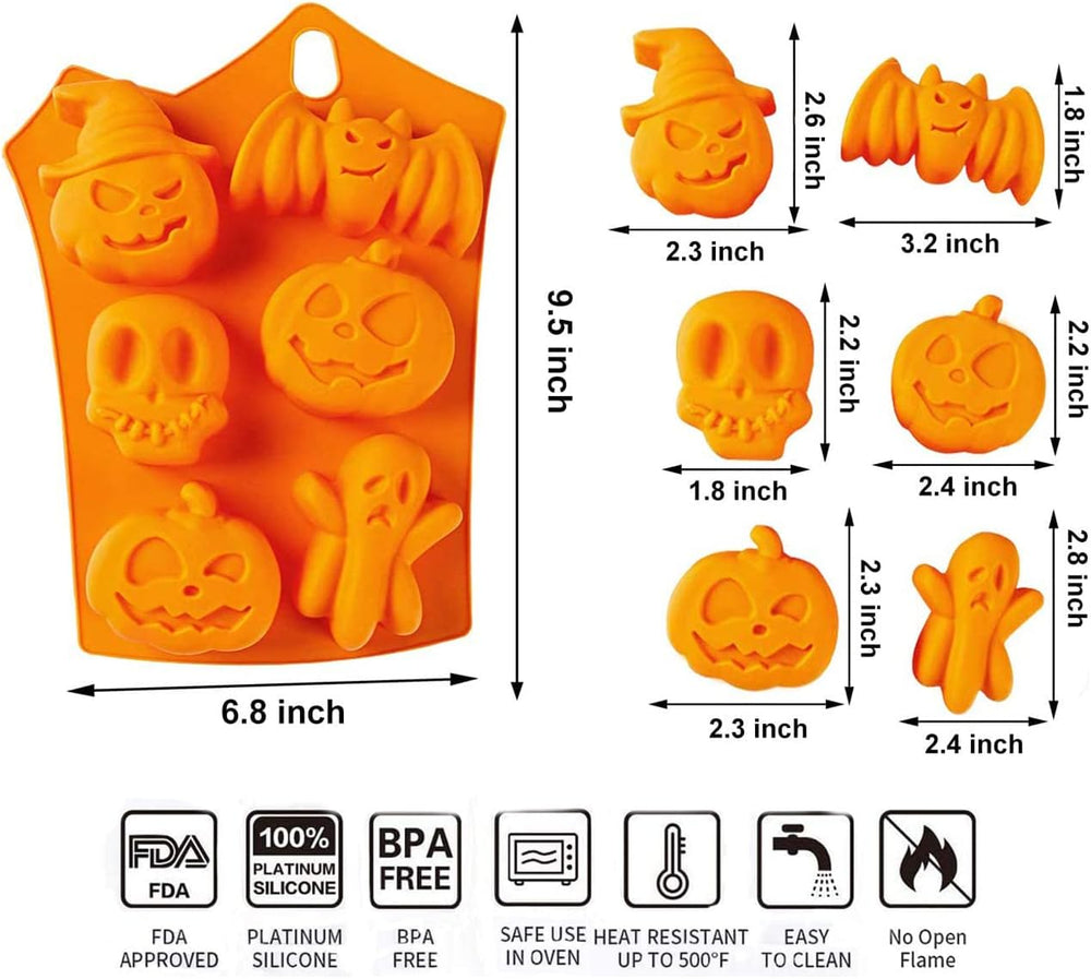 Moldes de Silicona Halloween 12 Cavidades para Chocolates 2 PCS