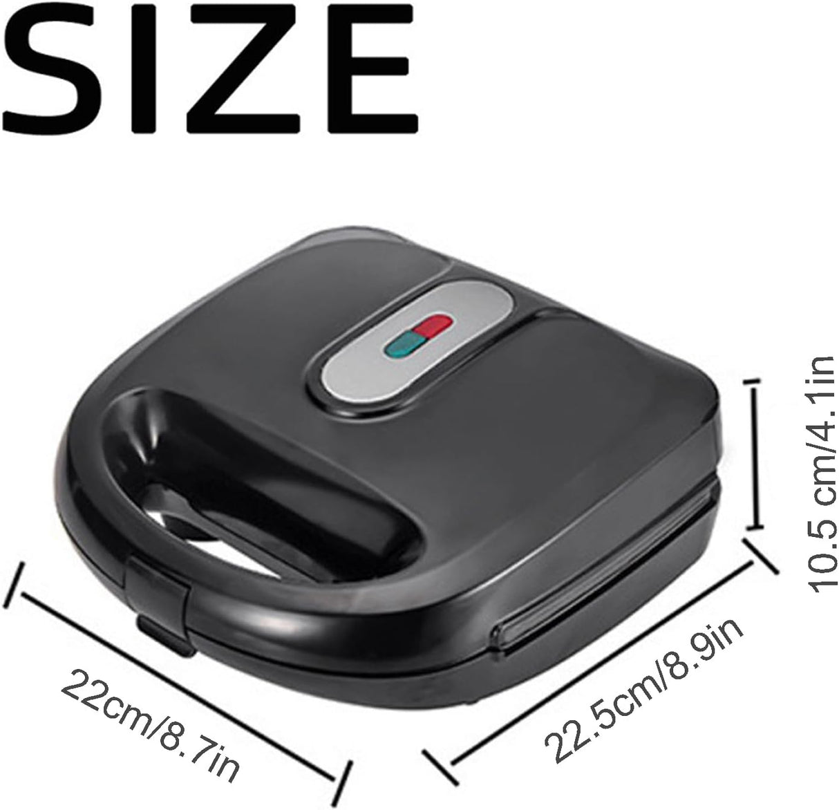 Waffle Maker 10 en 1, 750W, Placas Removibles, Compacto