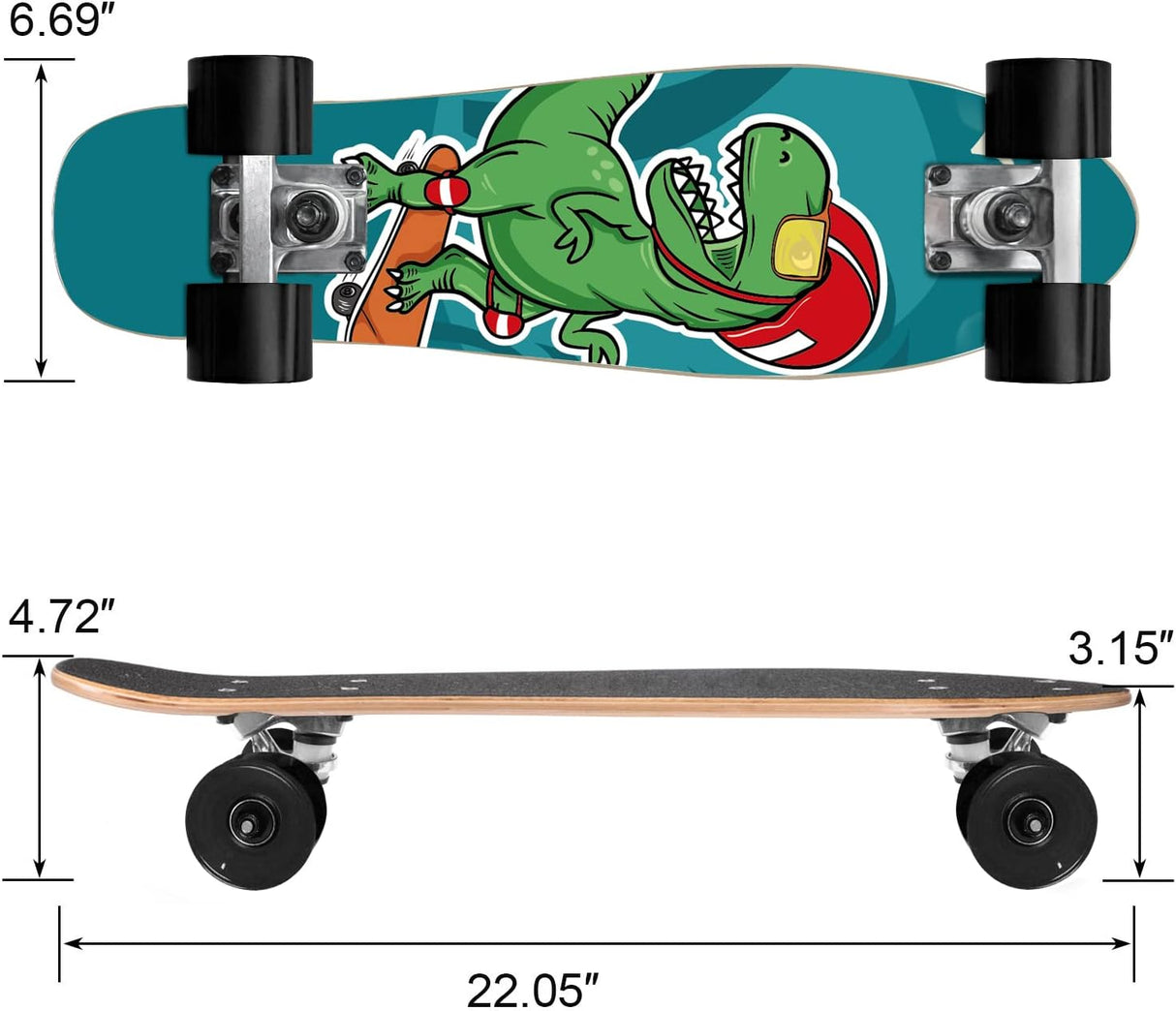 Patineta completa 22 pulgadas mini cruiser para principiantes