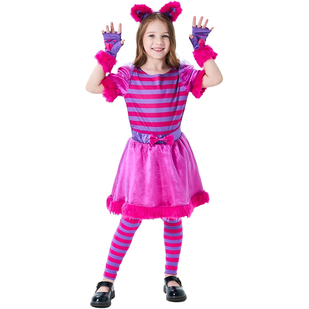 Disfraz de gato de Cheshire para niñas de 4 - 6 años
