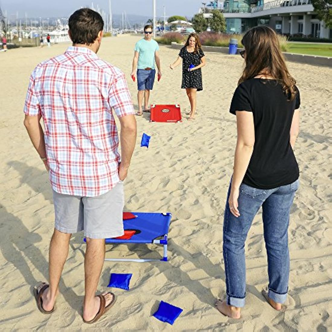 Juego para cornhole portpatil de PVC bolsas y funda