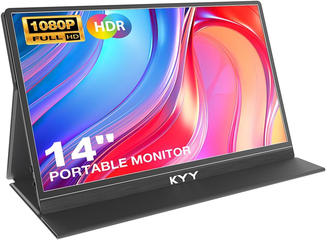 Monitor portátil KYY 14 FHD 1080P, USB-C, HDMI, VESA, PS5