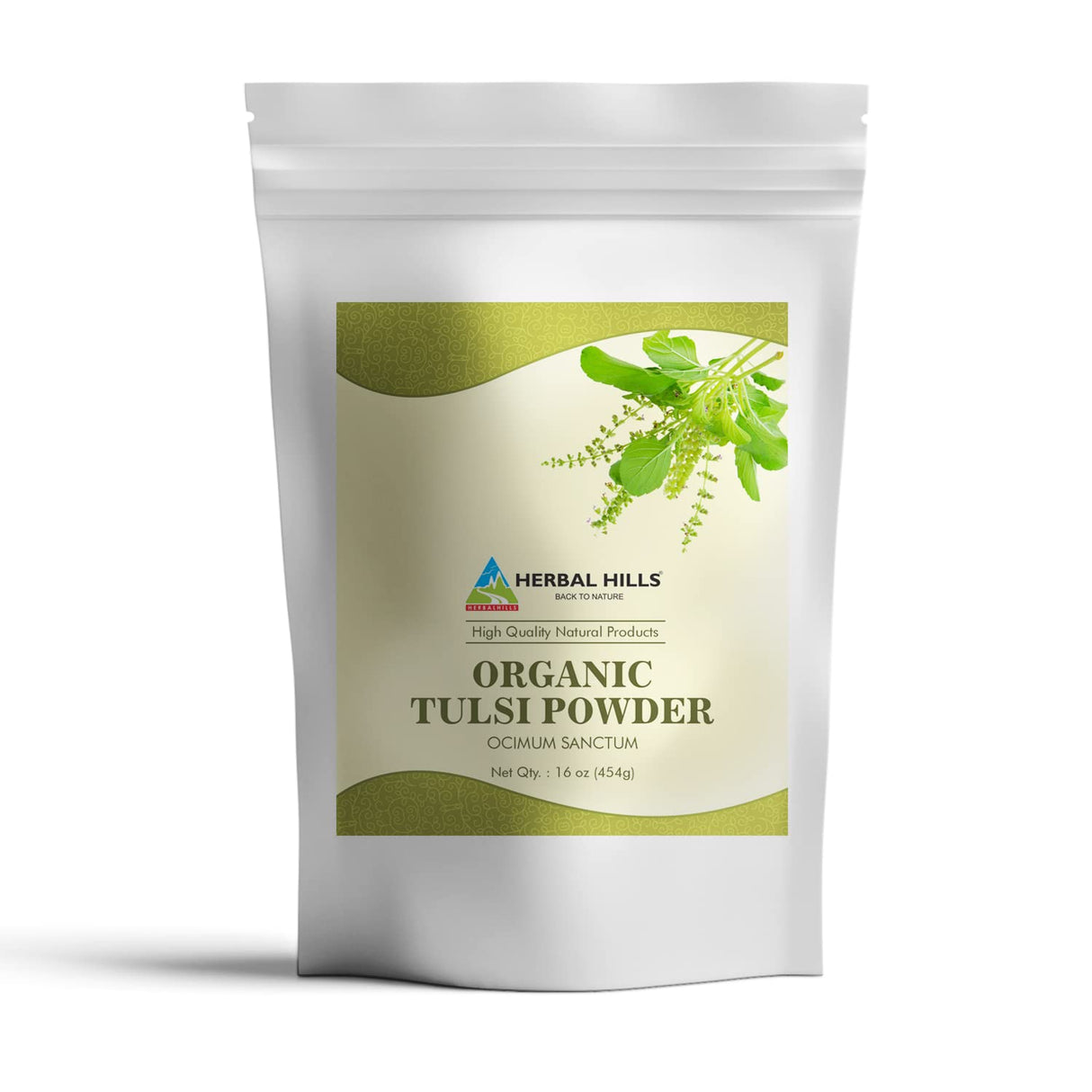 Suplemento Polvo orgánico de Tulsi de albahaca sagrada 454 G