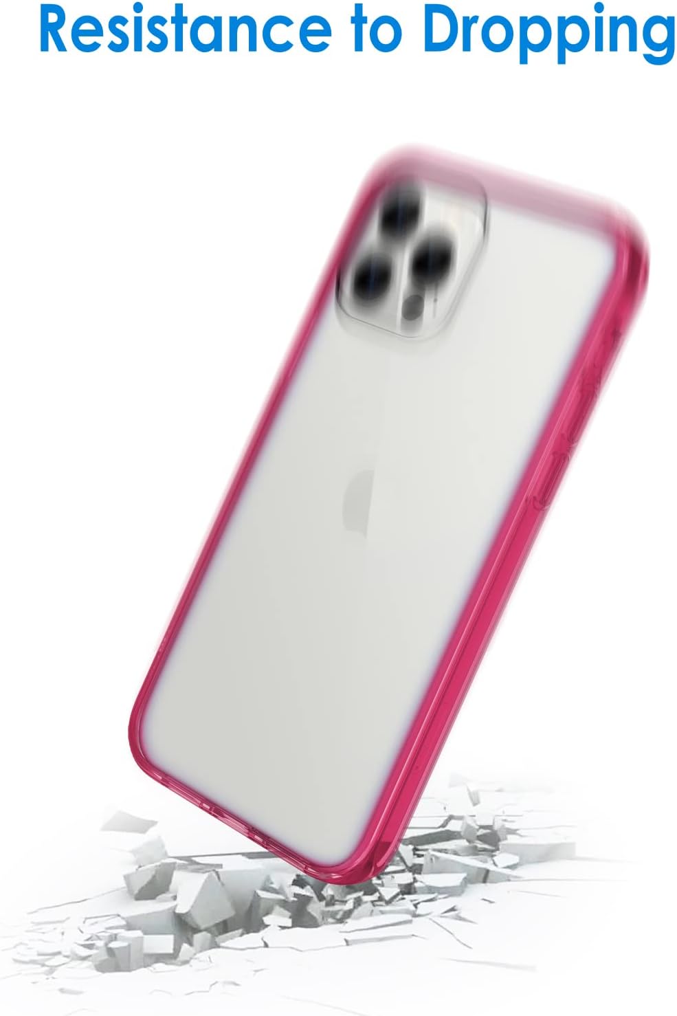 JETech Funda para iPhone 12/12 Pro de 6.1 pulgadas, cubierta de parachoques a prueba de golpes, parte trasera transparente antiarañazos, color rojo