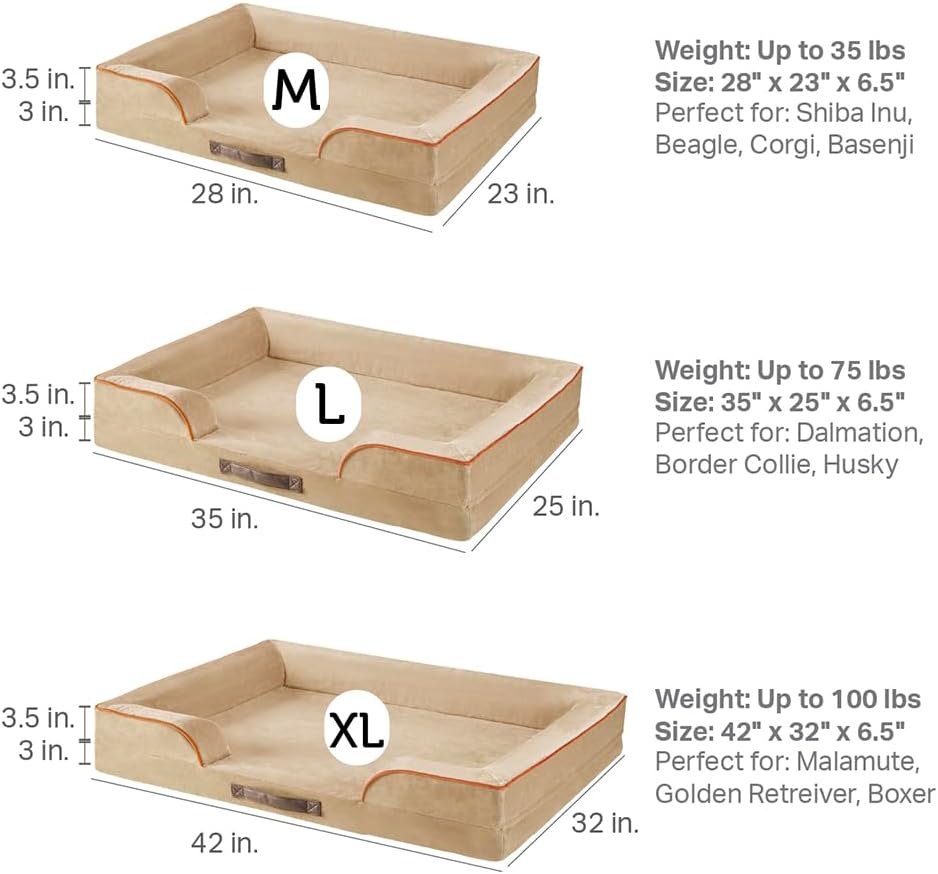 Cama ortopédica para perros Friends Forever, espuma viscoelástica, 35x25x6.5