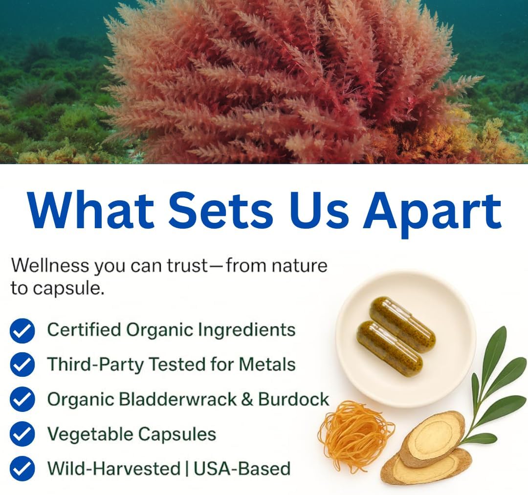 Viva Nutra Cápsulas Orgánicas de Musgo Irlandés, Bladderwrack y Bardana