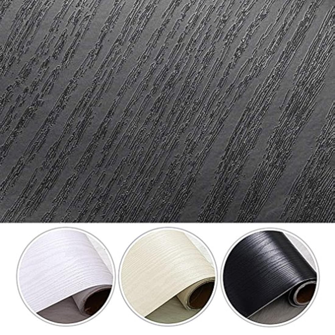 Papel pintado autoadhesivo a prueba de agua negro(24x 196)