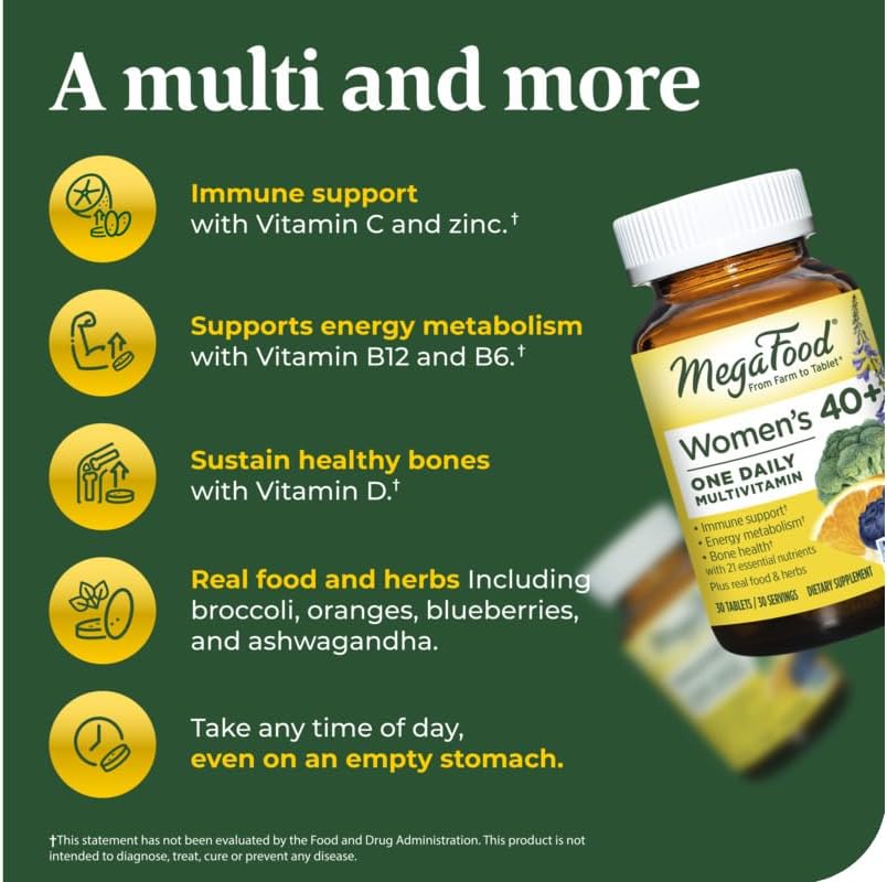 Suplemento MegaFood Mujer 40+ One Daily mineral biotina