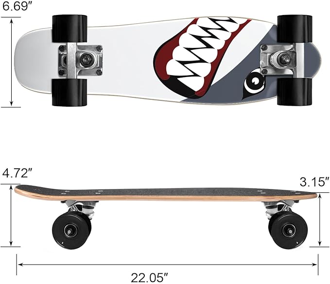 Skateboard Completo Mini Cruiser 22 Pulgadas para Principiantes
