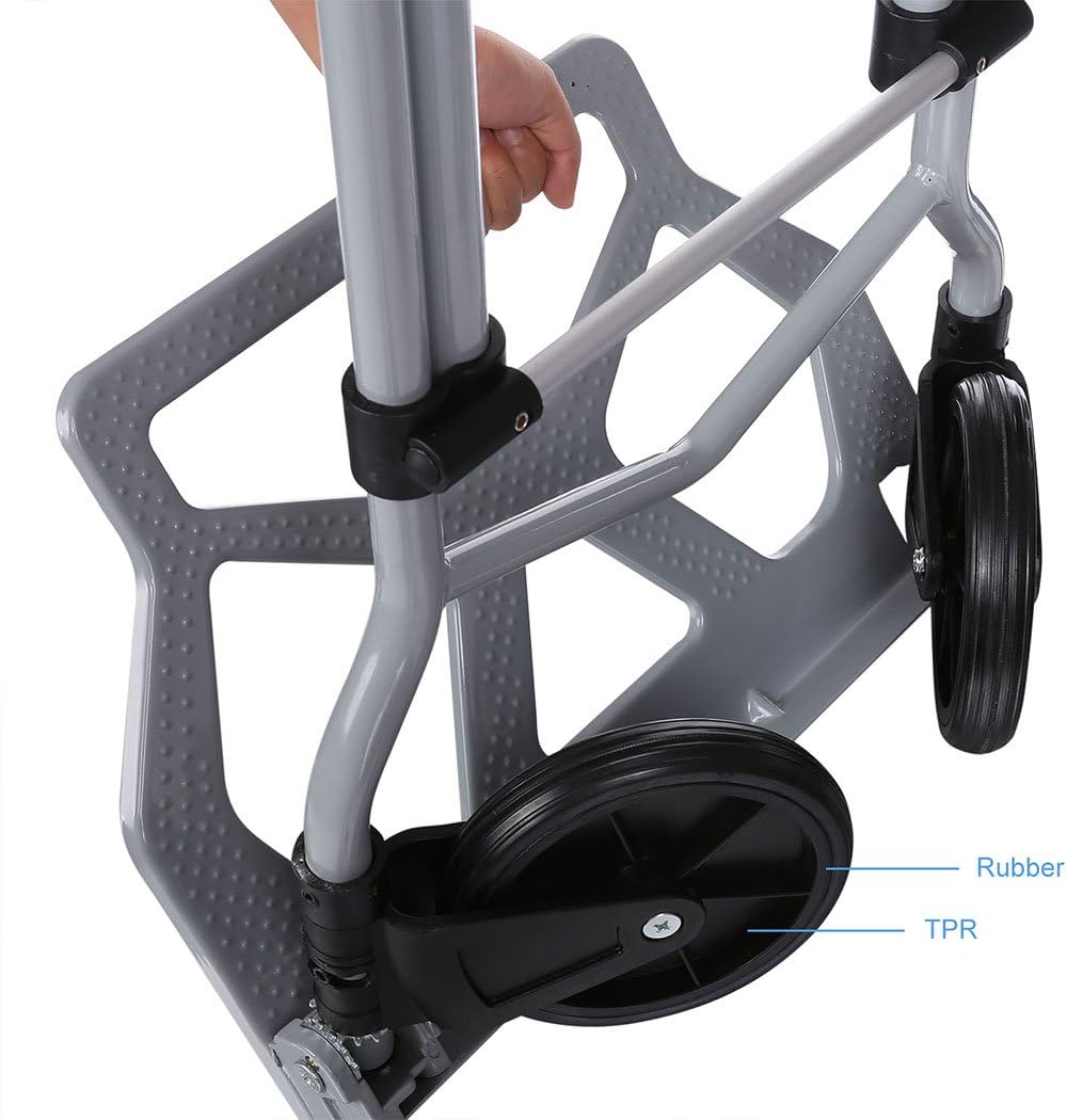 Carretilla Plegable de Aluminio, 220lbs, Ideal para Cargar.