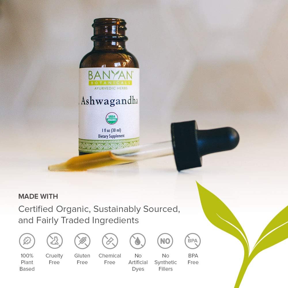 Extracto Orgánico de Ashwagandha, Banyan Botanicals, 1 fl oz