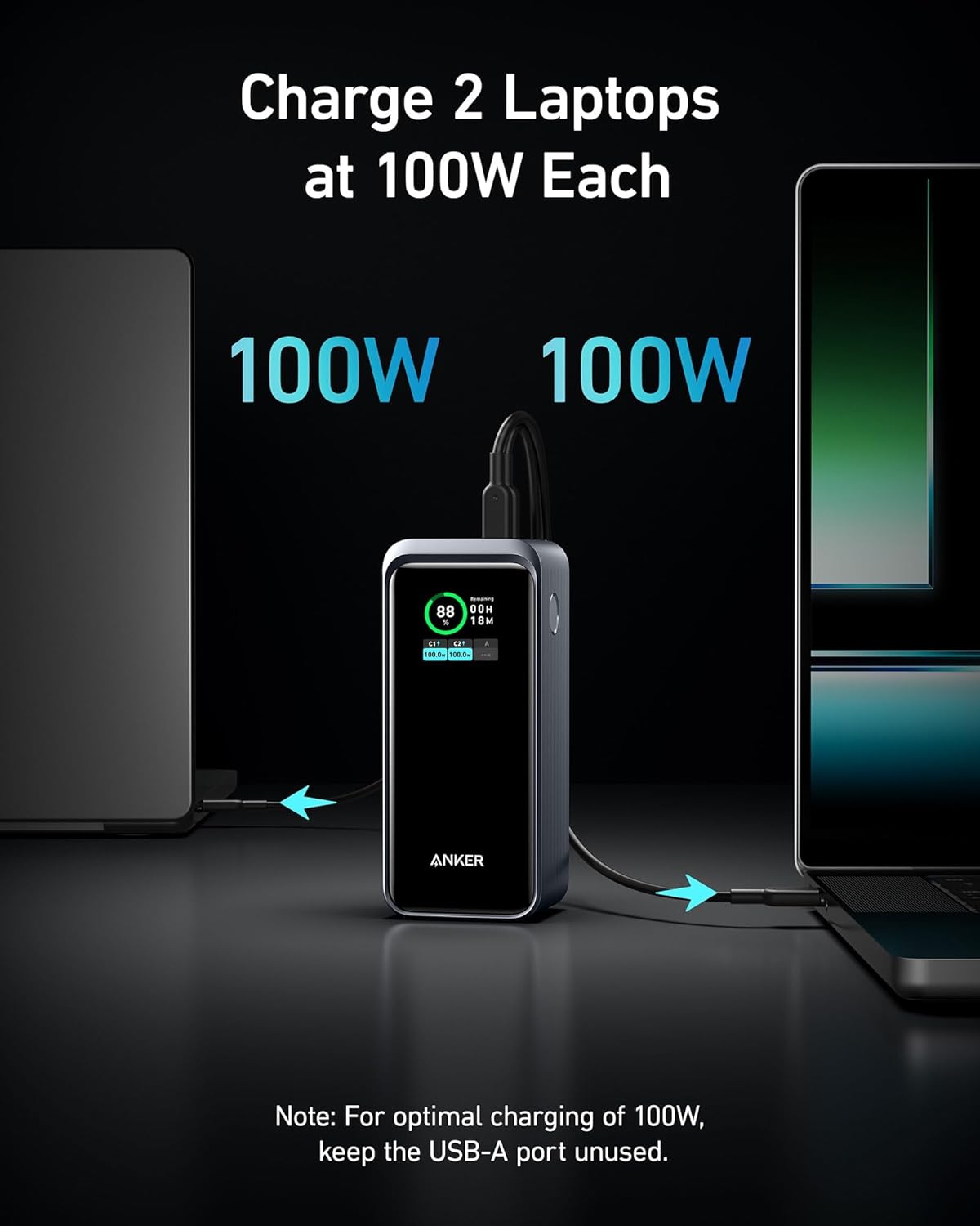 Cargador portátil de 200 W 20,000 mAh 3 puertos con base