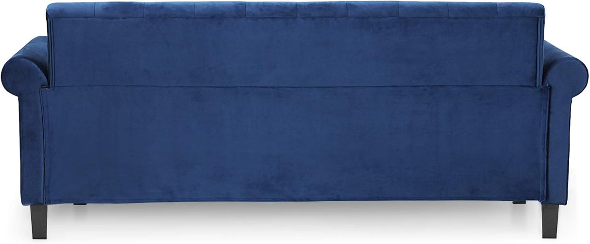 Sofá Chesterfield Vintage Modern 3 Plazas en Terciopelo Azul