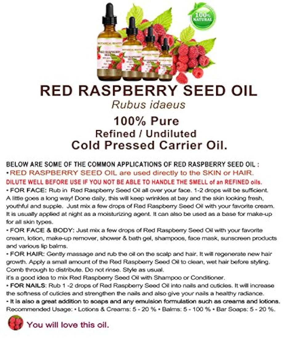 Aceite de semillas de frambuesa roja.