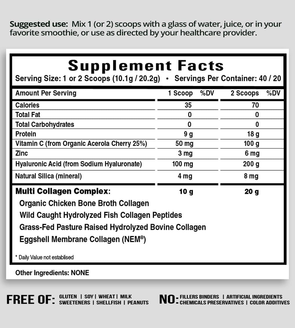 Péptidos de colágeno en polvo con vitamina C y ácido