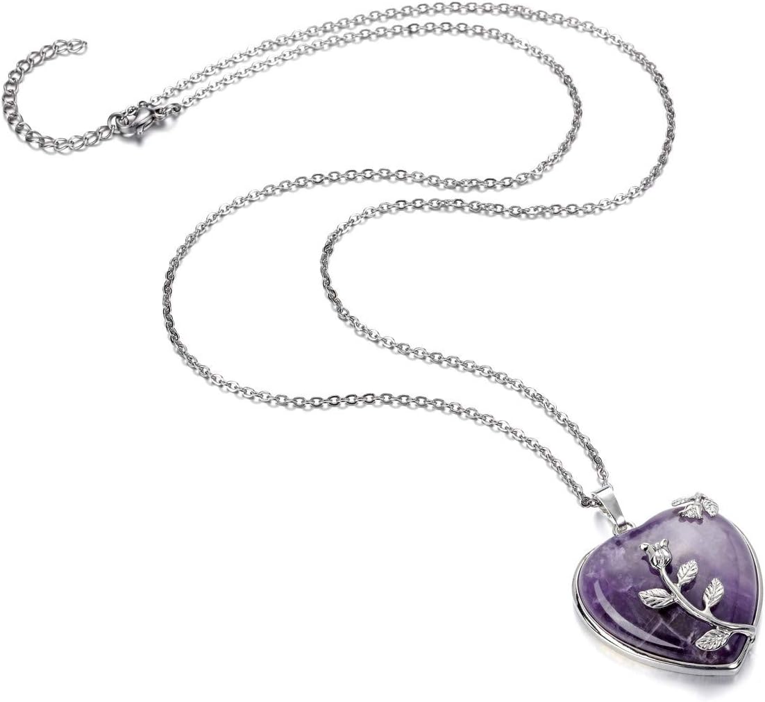 Jovivi 3 collares de cristal curativo envueltos en flores