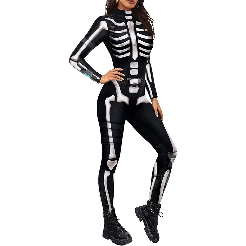 Disfraces de esqueleto para mujer talla L negro y blanco