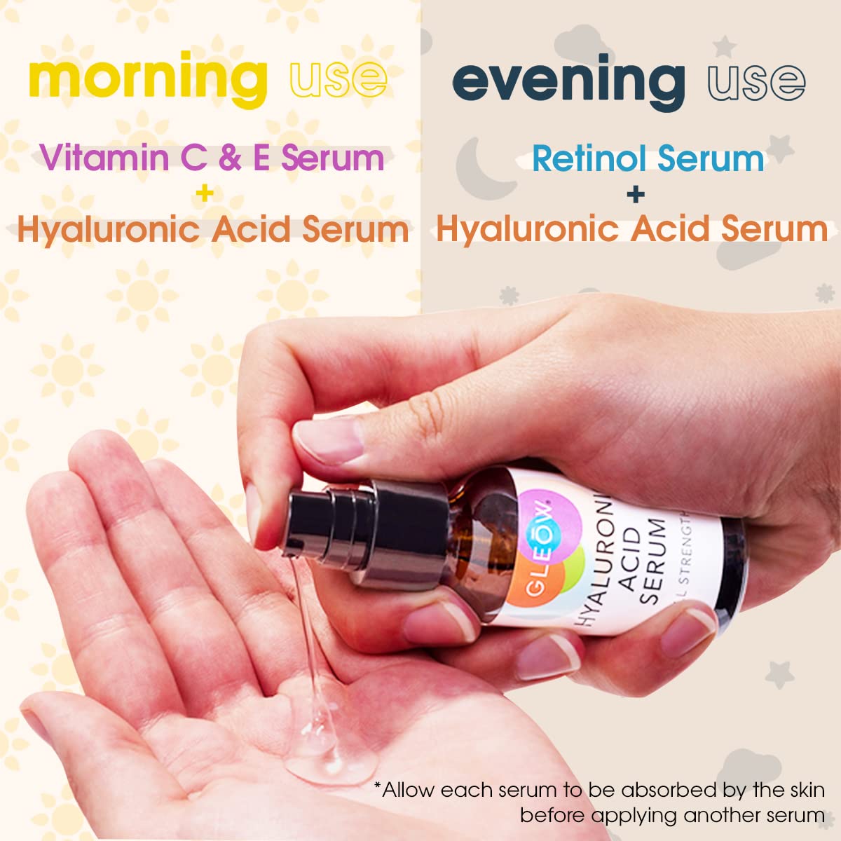 Sérum Facial de Retinol y Vitamina C con Ácido Hialurónico