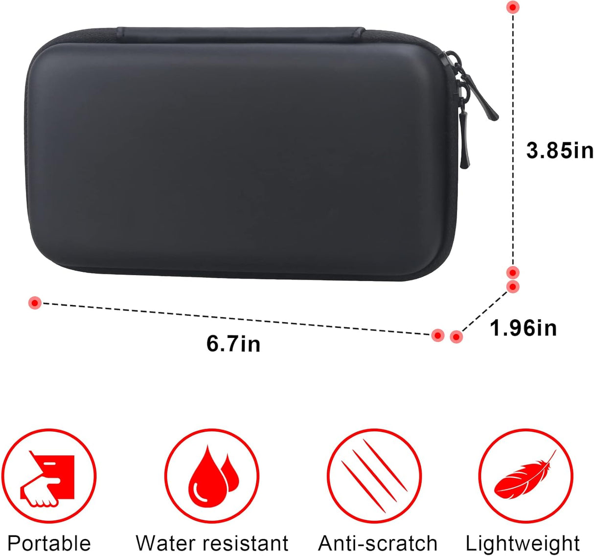 Elonbo Estuche rígido de viaje para Anker 622/633 / 521 batería magnética (MagGo), cargador portátil inalámbrico plegable magnético de almacenamiento de banco de energía, bolsillo de malla adicional para cable de carga, color negro