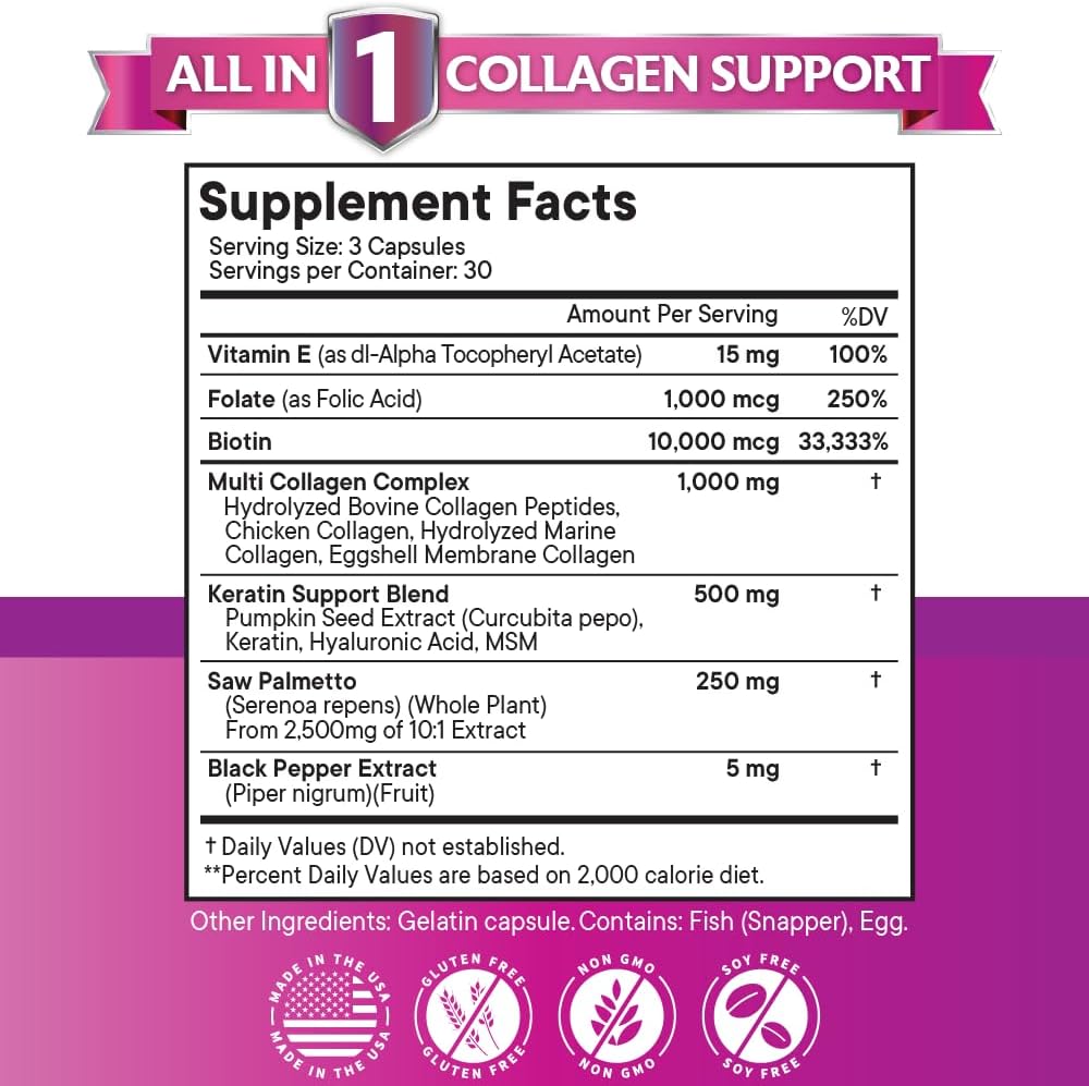 Suplemento Collagen Pills NEW AGE - Vitamina DHT 90 cápsulas