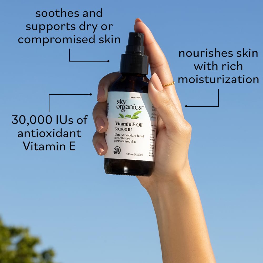 Aceite Facial de Vitamina E Orgánico Antioxidante Reparador