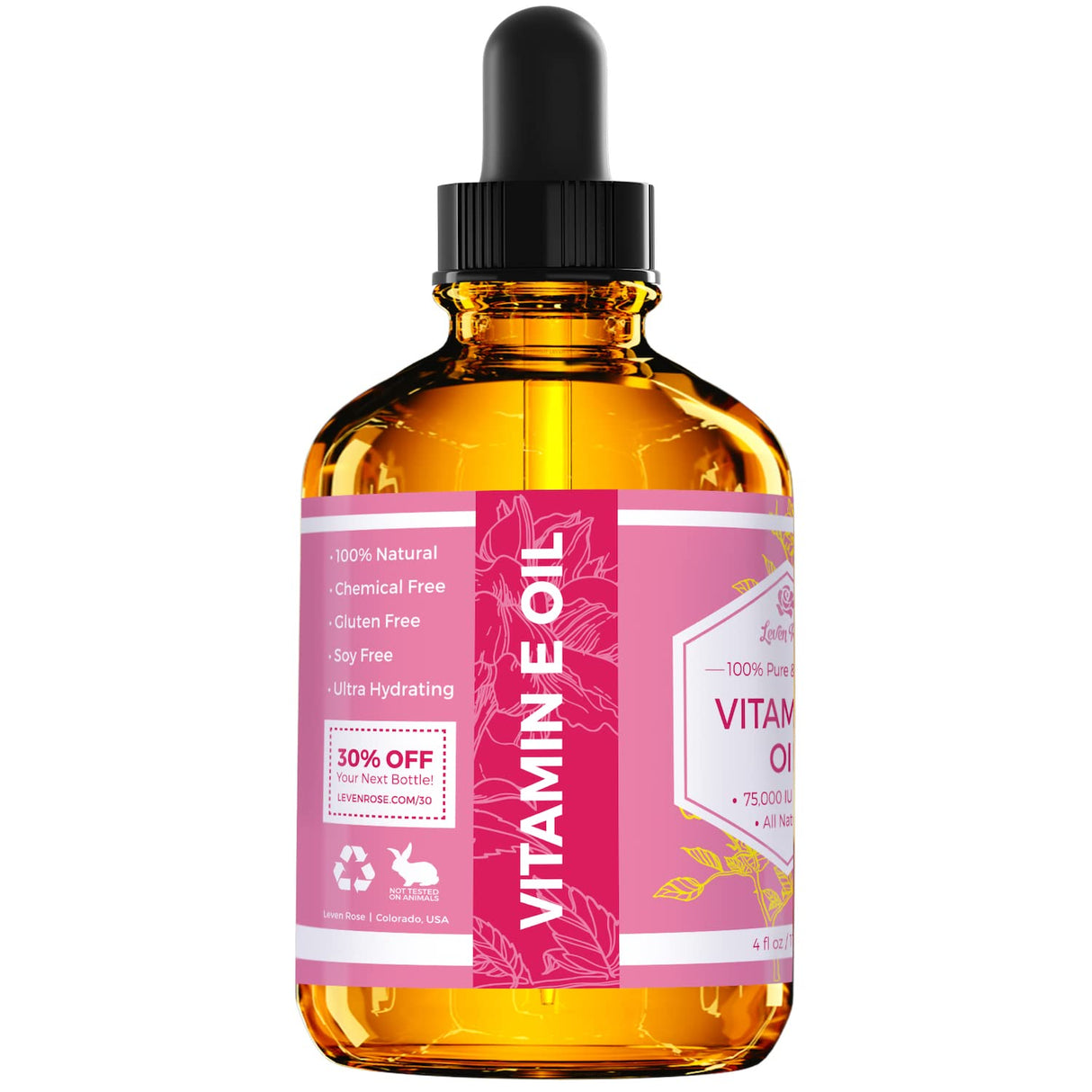 Aceite de vitamina E de Leven Rose 100% natural orgánico