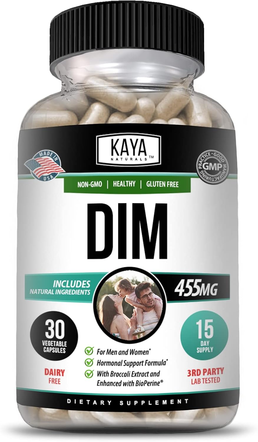 Suplemento DIM para mujeres y hombres Cápsulas vegetales