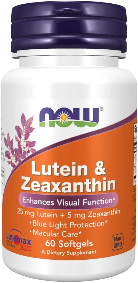Suplemento NOW luteína y zeaxantina con 25 mg 60 cáp