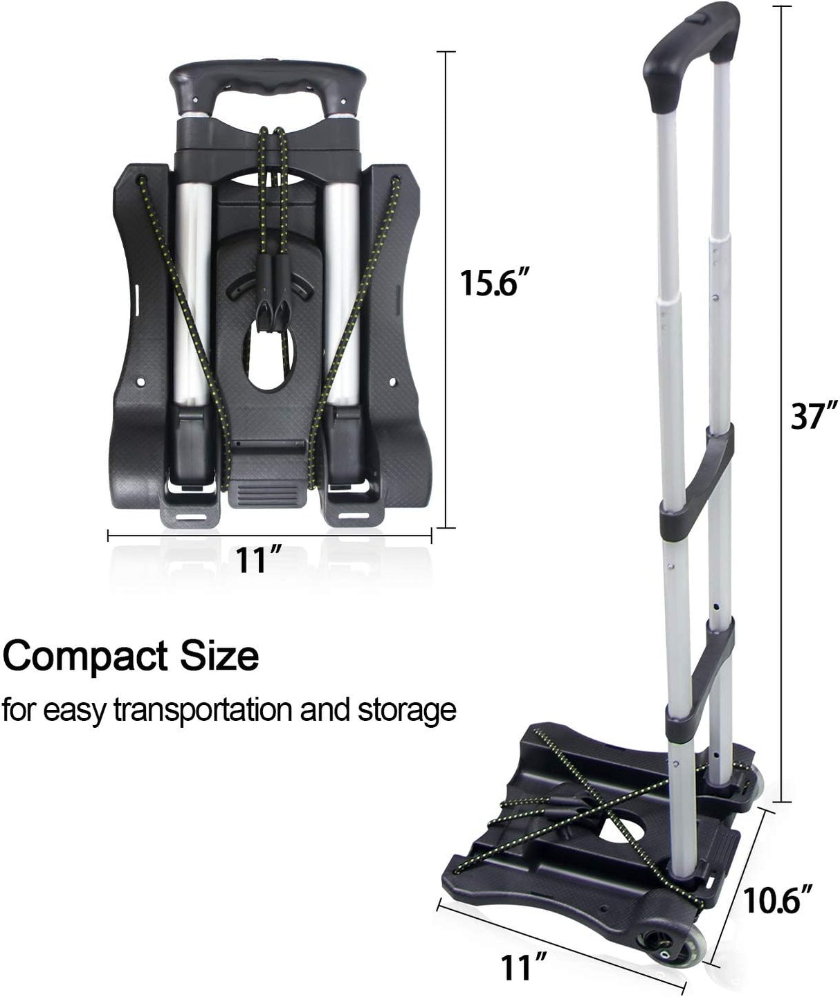 Carretilla Plegable Sutekus 110-lbs Ligera para Viajes