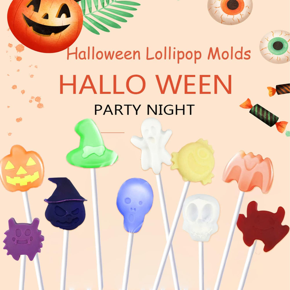 Set de Moldes de Lollipops Halloween con Palitos y Bolsas