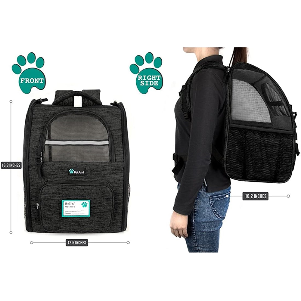 Mochila de lujo para gatos diseño ventilado color gris