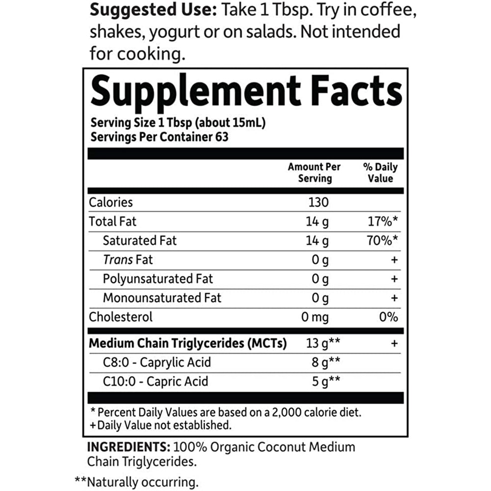 Suplementos Alimenticios 100% Coconut MCT ACEITE 32 FL OZ