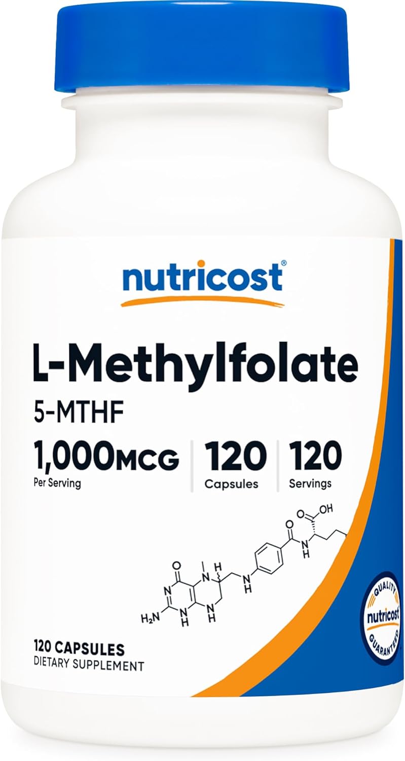 Suplemento Nutricost Folato de metilo 1000mcg, 120 cápsulas
