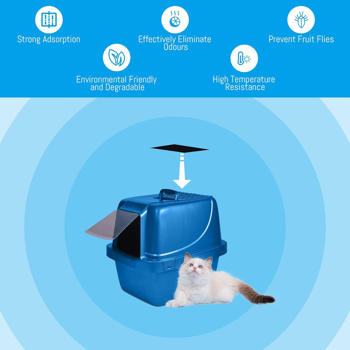 10 filtros de carbón activado para arenero USEAMIE