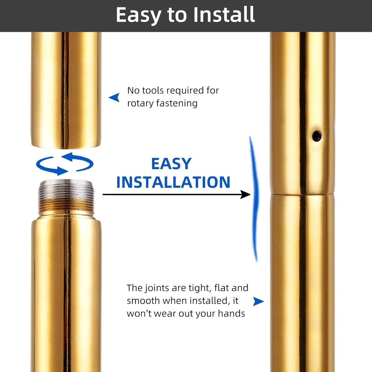 Extensión de Poste de Baile de 1.772 in - Acero Inoxidable