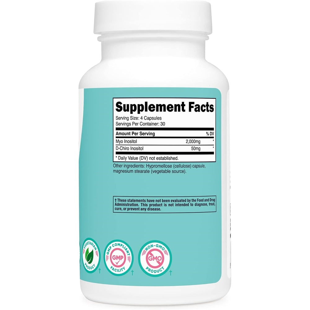 Suplemento Myo Inositol D-Chiro Inositol para mujeres 2000mg