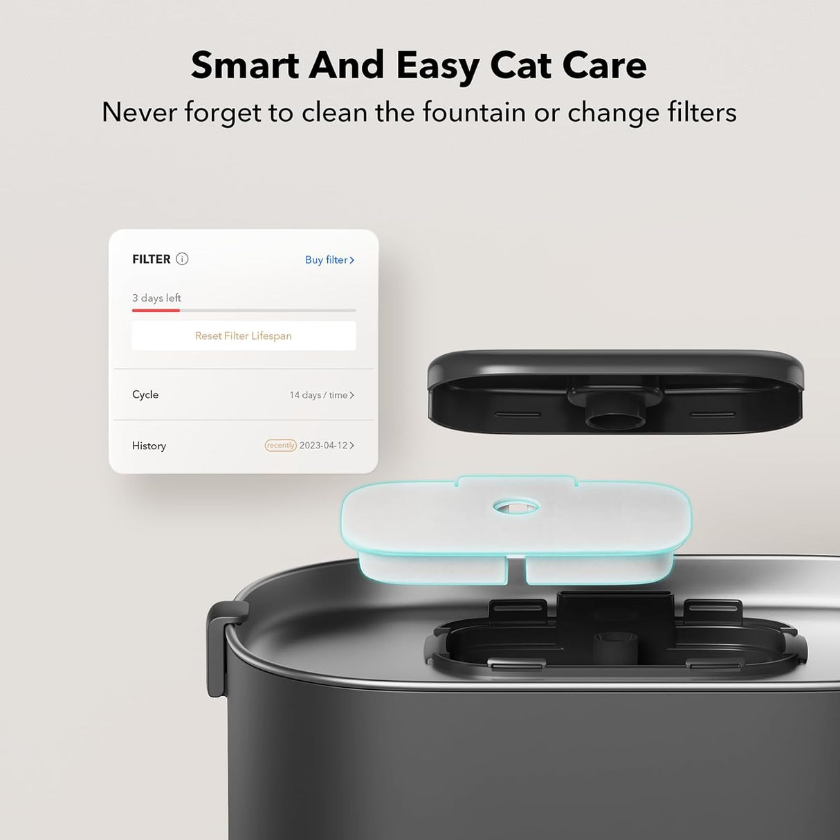 Fuente de agua para gatos con bomba PLWF105 PETLIBRO