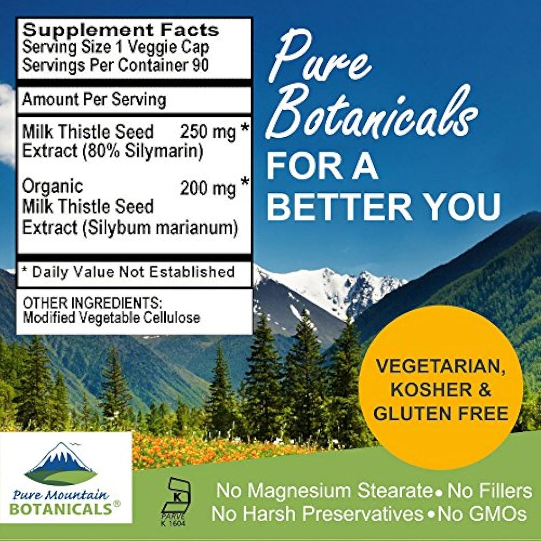 Alta potencia Cardo Mariano. 90 Cápsulas. 450 mg orgánico