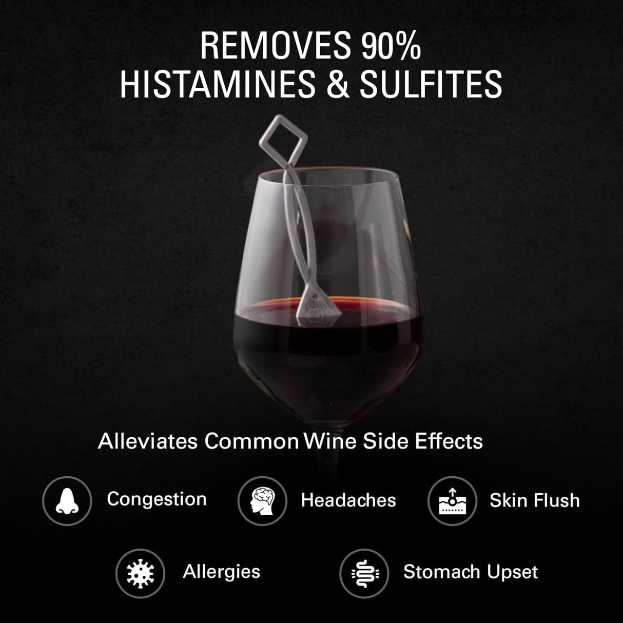 Filtros PureWine Red Wand - Reduce Histaminas y Sulfitos, Alivio