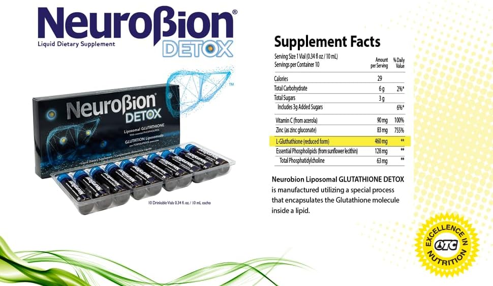 Neurobion Detox Glutatión liposomal Líquido Fosfolípidos 10u