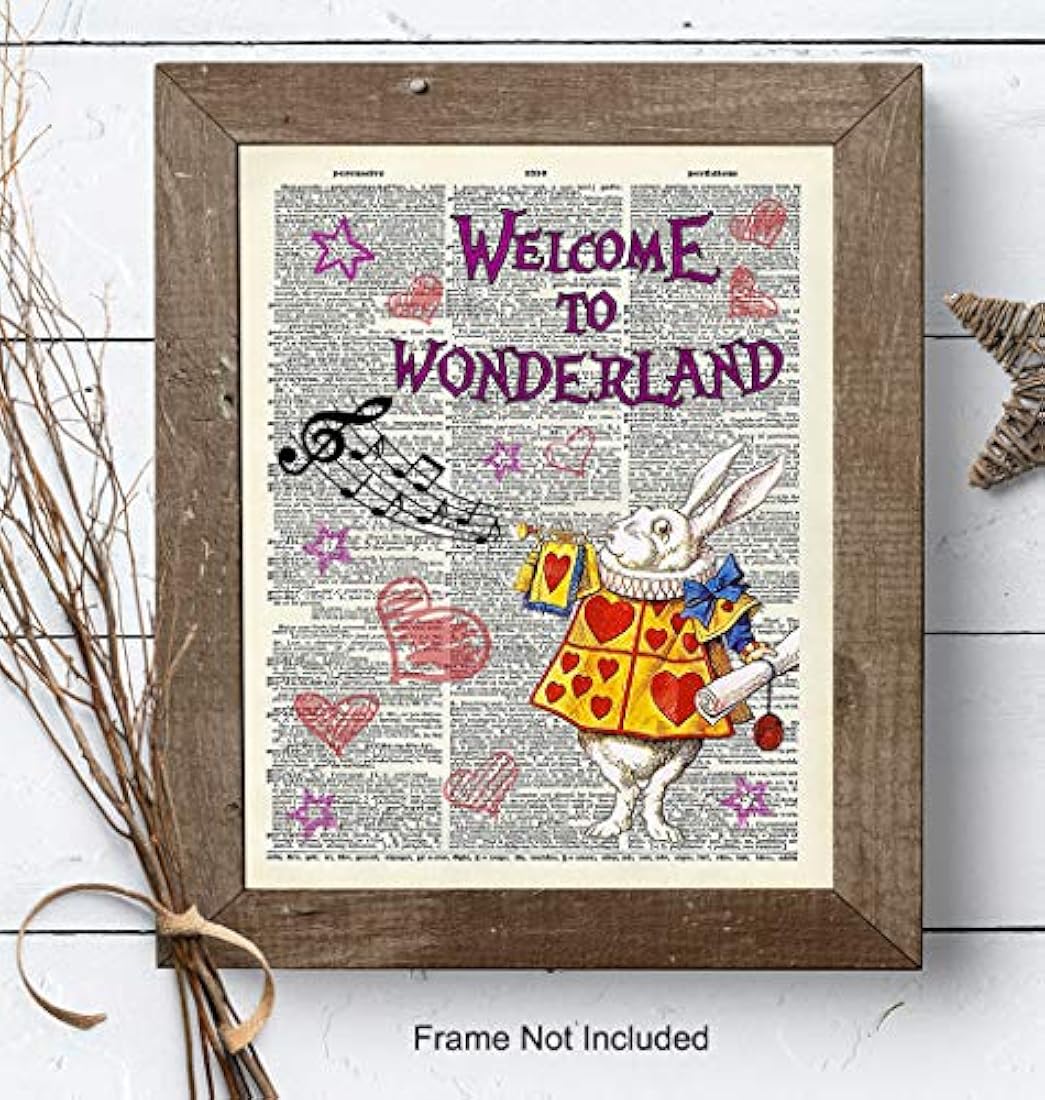 arte de pared de conejo blanco para cuarto de niños 8x10