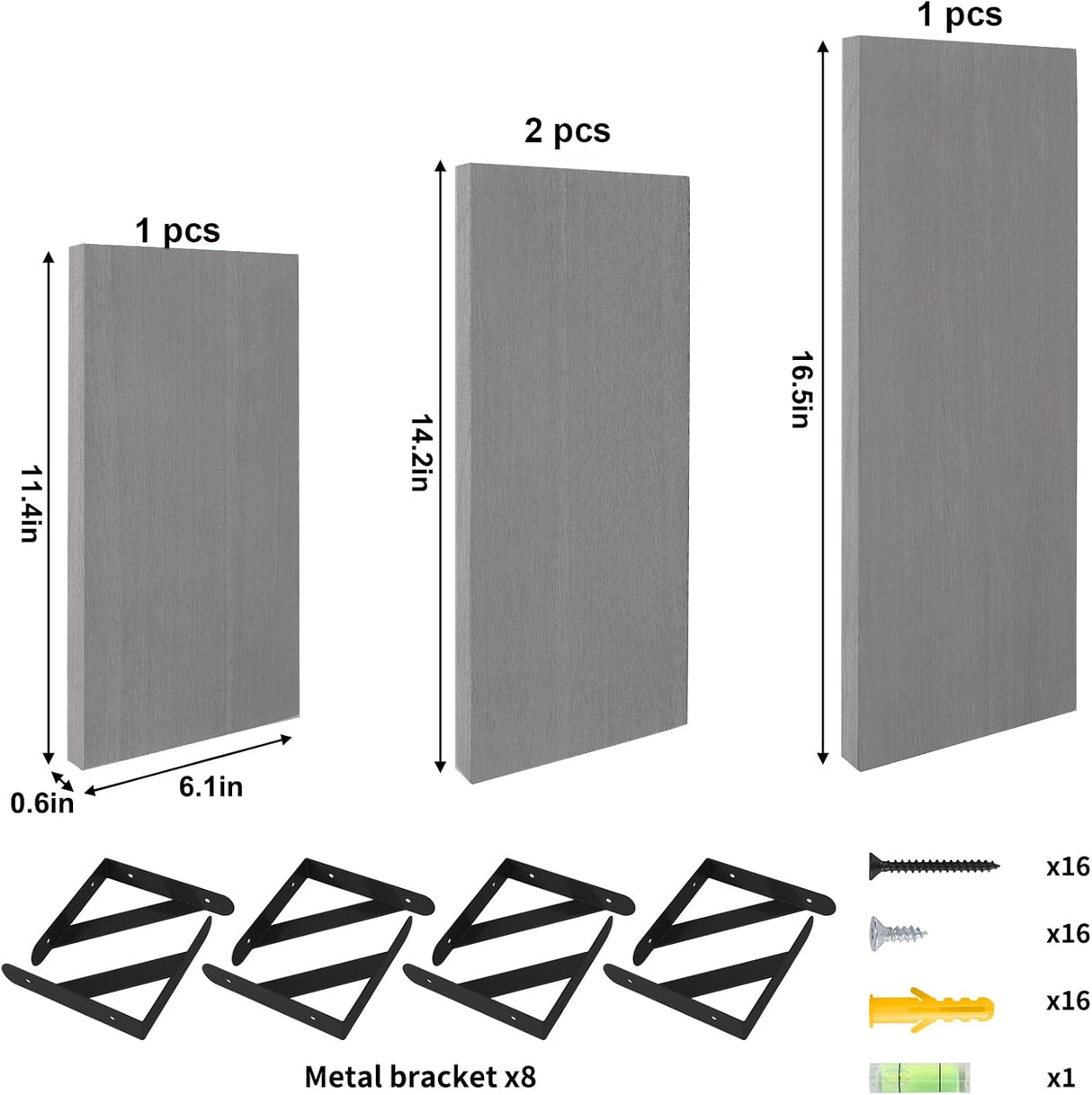 Estantes Flotantes YGEOMER, Madera, 4 Piezas, Decoración Hogar