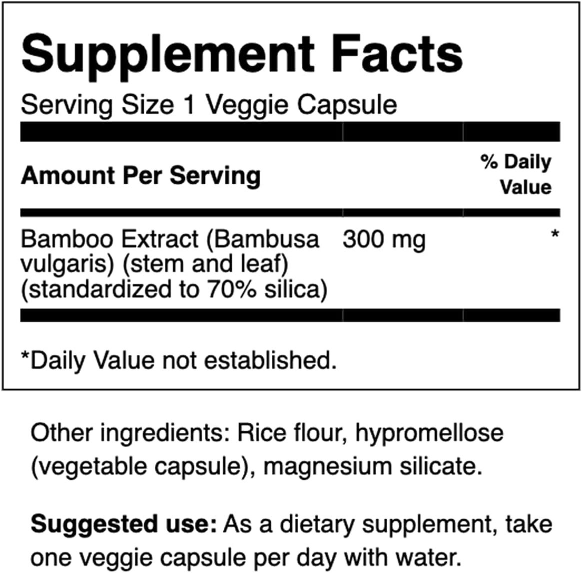 Suplementos Extracto de bambú para cabello y uñas 60 und