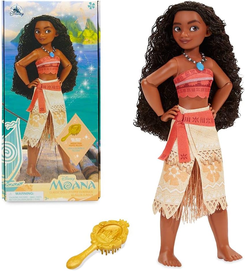 Muñeca Clásica Moana, Disney Store, 11 Pulgadas, Posable, con Cepillo