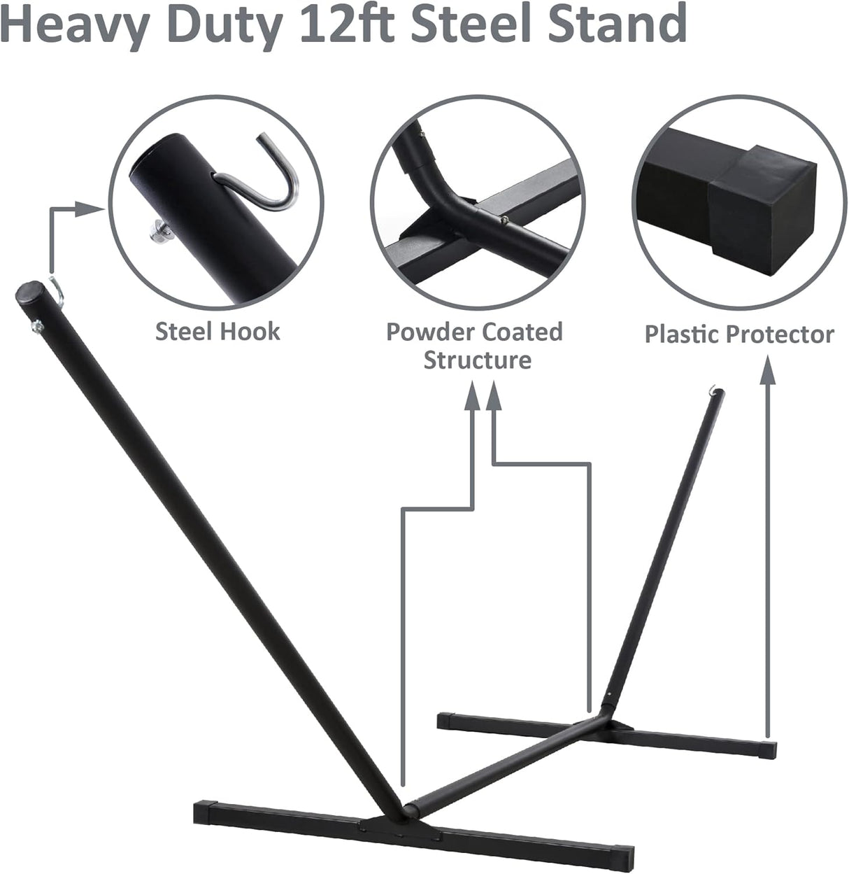 Hamaca Doble con Soporte SUNCREAT, Capacidad 475 lbs, 2 Personas