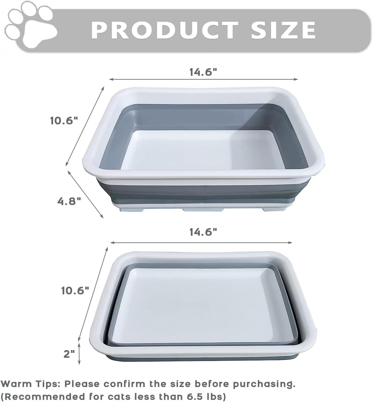 Caja de arena plegable pequeña para gatos SLkuniu