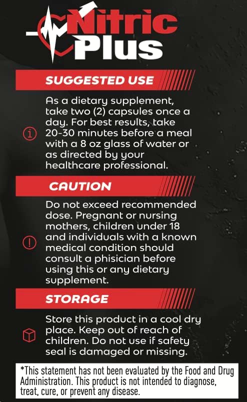 Nitric Plus - 800 mg de arginina - 400 mg L citrulina nítrico